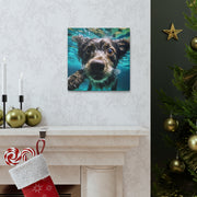 Terreir Dog face in Water Canvas Gallery Wraps