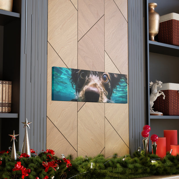 Terreir Dog face in Water Canvas Gallery Wraps