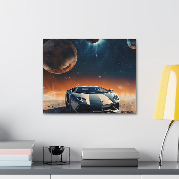 Lamborghini on the Moon Canvas Gallery Wraps