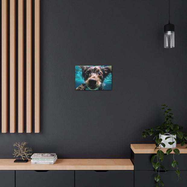 Terreir Dog face in Water Canvas Gallery Wraps