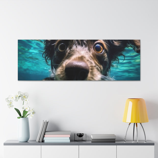 Terreir Dog face in Water Canvas Gallery Wraps