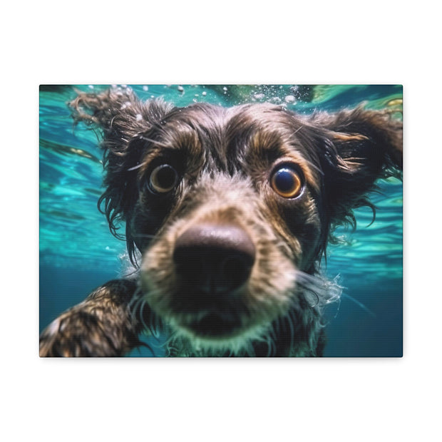 Terreir Dog face in Water Canvas Gallery Wraps