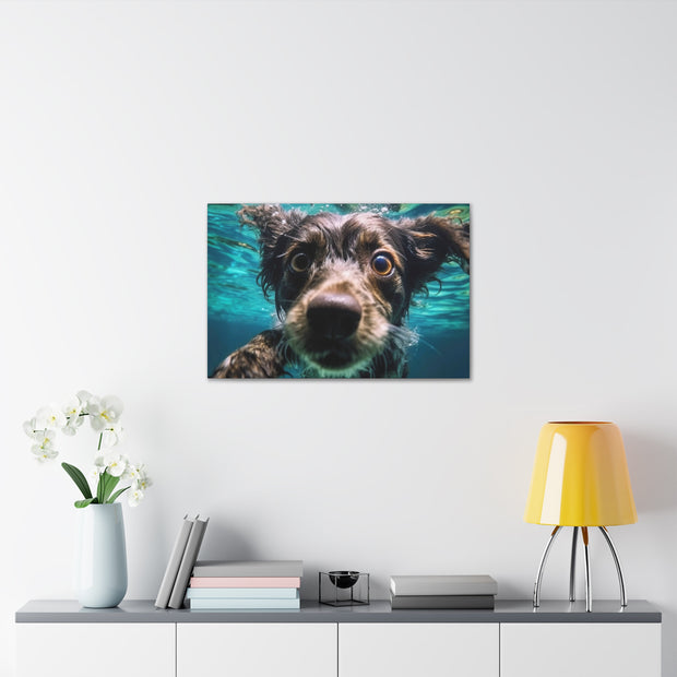 Terreir Dog face in Water Canvas Gallery Wraps