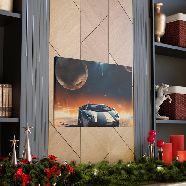 Lamborghini on the Moon Canvas Gallery Wraps