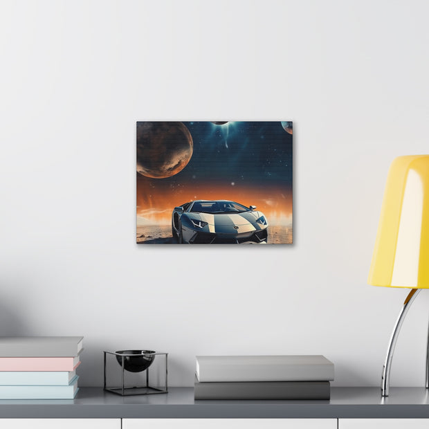 Lamborghini on the Moon Canvas Gallery Wraps