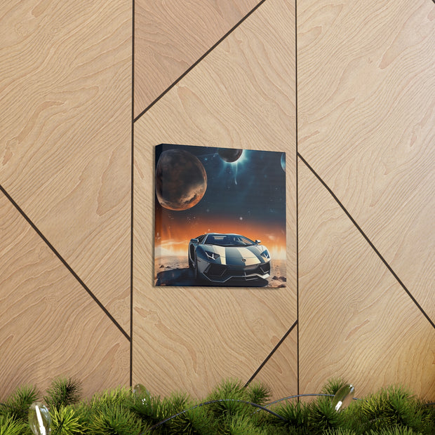 Lamborghini on the Moon Canvas Gallery Wraps