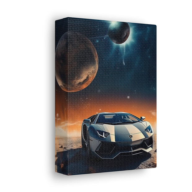 Lamborghini on the Moon Canvas Gallery Wraps