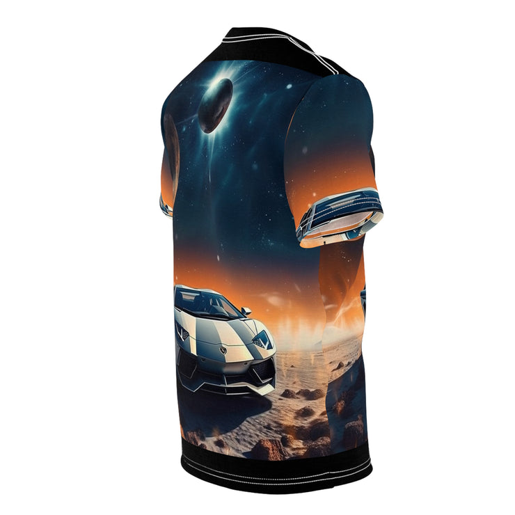 Lamborghini on the Moon Unisex Cut & Sew Tee (AOP)