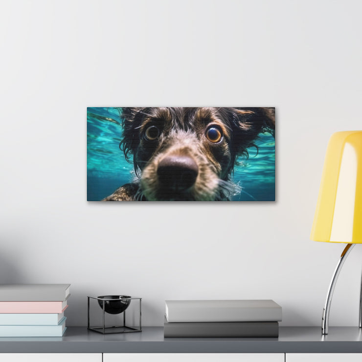 Terreir Dog face in Water Canvas Gallery Wraps