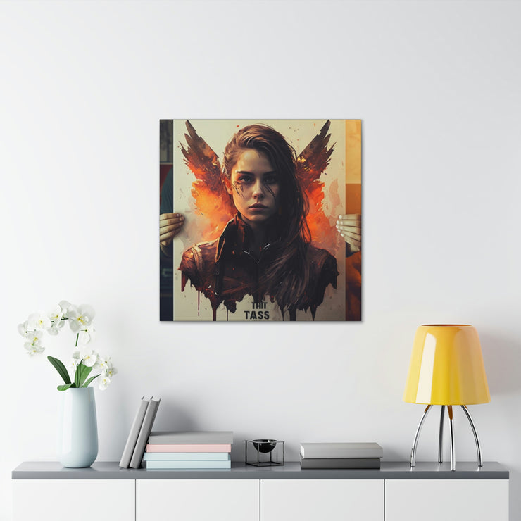 Beige Femenine Dark Angel Canvas Gallery Wraps