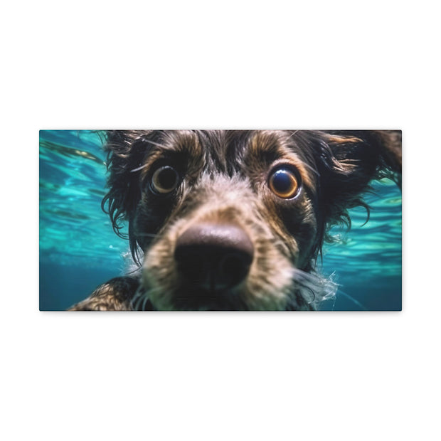 Terreir Dog face in Water Canvas Gallery Wraps