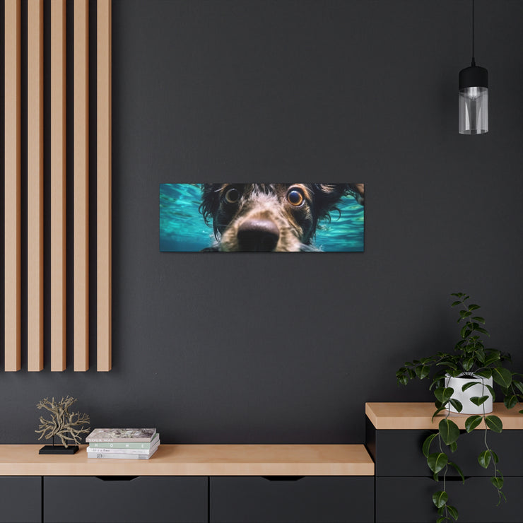 Terreir Dog face in Water Canvas Gallery Wraps