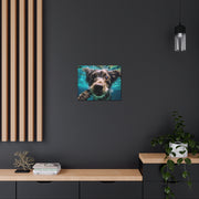 Terreir Dog face in Water Canvas Gallery Wraps