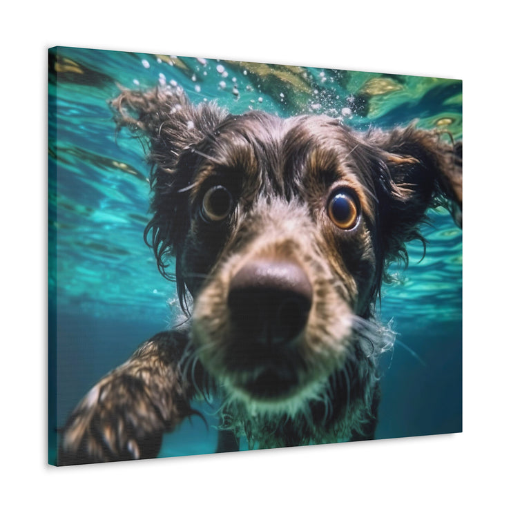 Terreir Dog face in Water Canvas Gallery Wraps