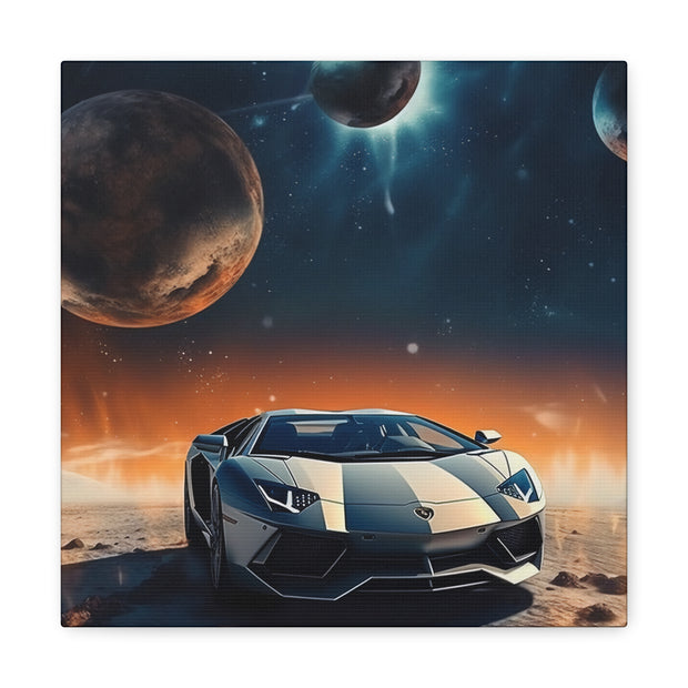 Lamborghini on the Moon Canvas Gallery Wraps