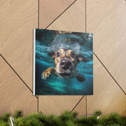 Dog under water