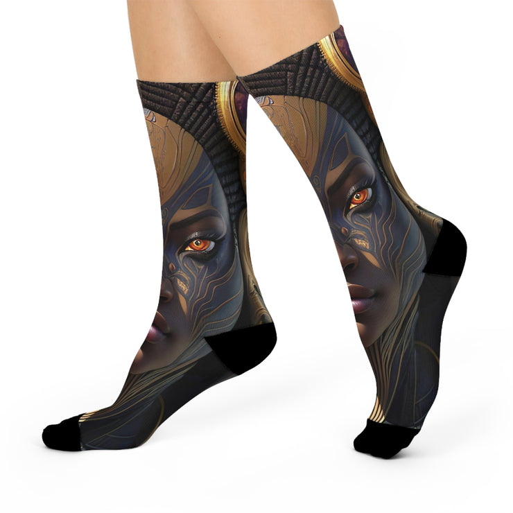 Cosmic African Girl Cushioned Crew Socks