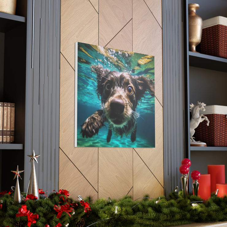 Terreir Dog face in Water Canvas Gallery Wraps