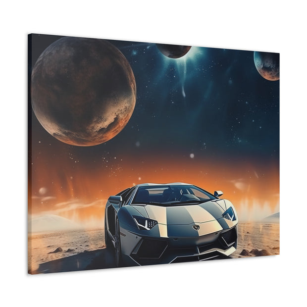 Lamborghini on the Moon Canvas Gallery Wraps