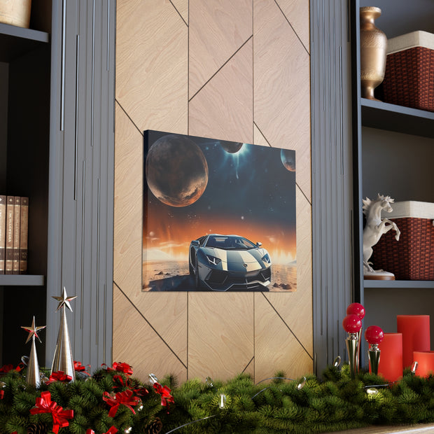 Lamborghini on the Moon Canvas Gallery Wraps