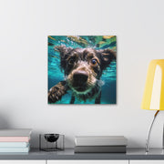 Terreir Dog face in Water Canvas Gallery Wraps