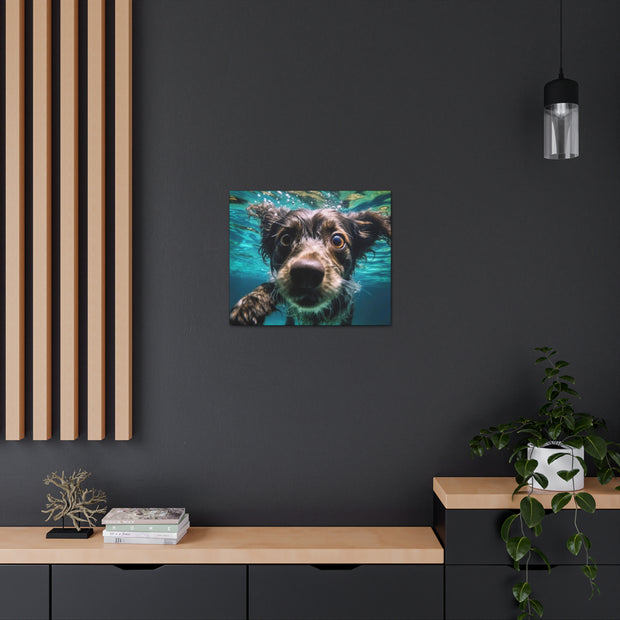 Terreir Dog face in Water Canvas Gallery Wraps