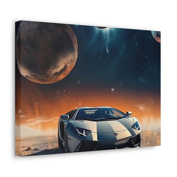 Lamborghini on the Moon Canvas Gallery Wraps