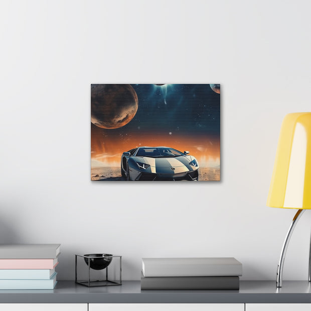 Lamborghini on the Moon Canvas Gallery Wraps