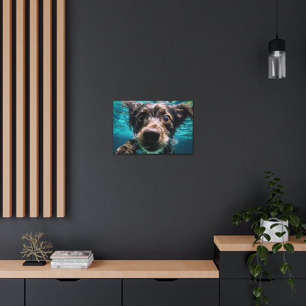 Terreir Dog face in Water Canvas Gallery Wraps