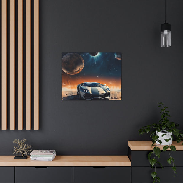 Lamborghini on the Moon Canvas Gallery Wraps