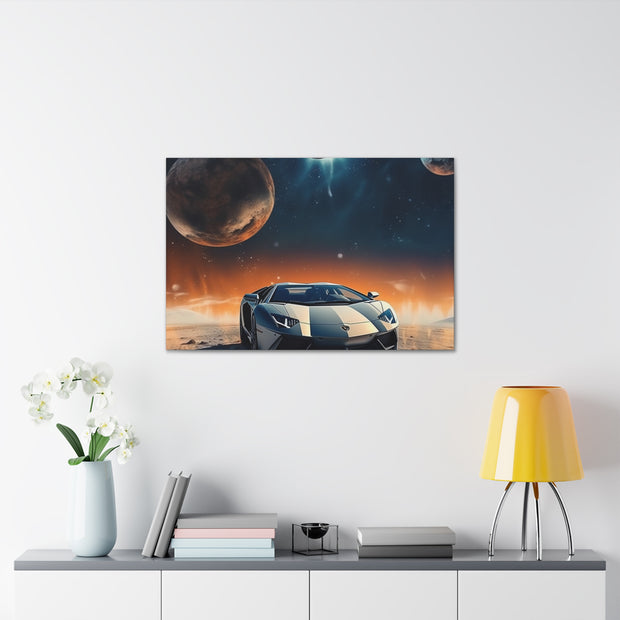 Lamborghini on the Moon Canvas Gallery Wraps