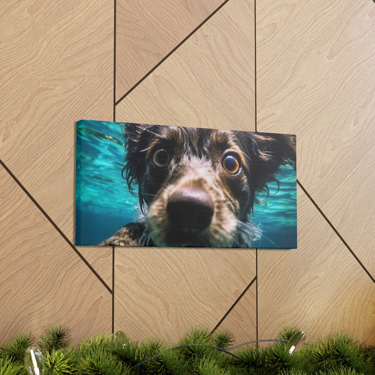 Terreir Dog face in Water Canvas Gallery Wraps