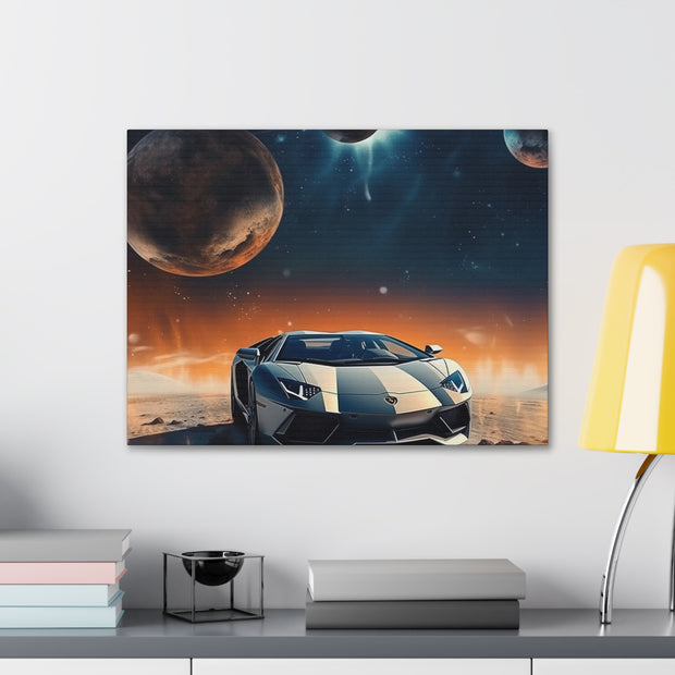 Lamborghini on the Moon Canvas Gallery Wraps