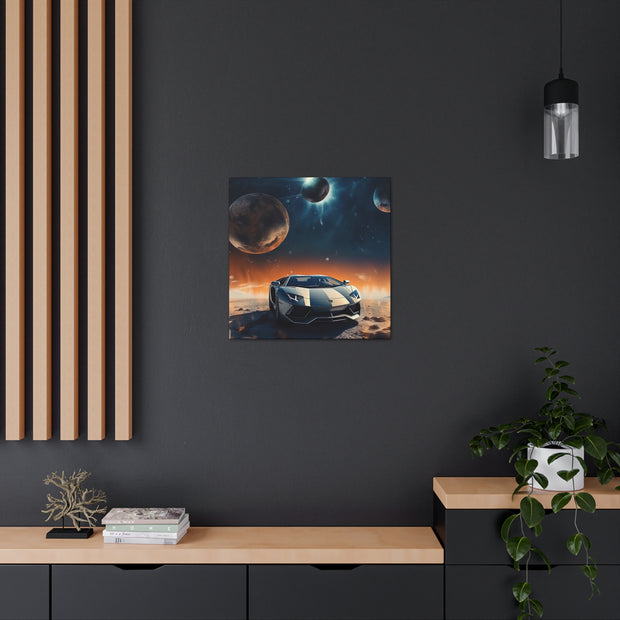 Lamborghini on the Moon Canvas Gallery Wraps