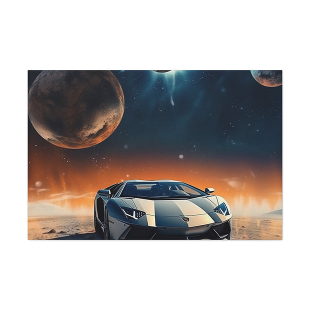 Lamborghini on the Moon Canvas Gallery Wraps