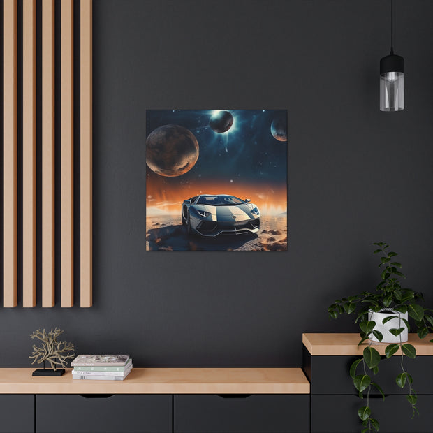 Lamborghini on the Moon Canvas Gallery Wraps