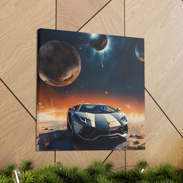 Lamborghini on the Moon Canvas Gallery Wraps