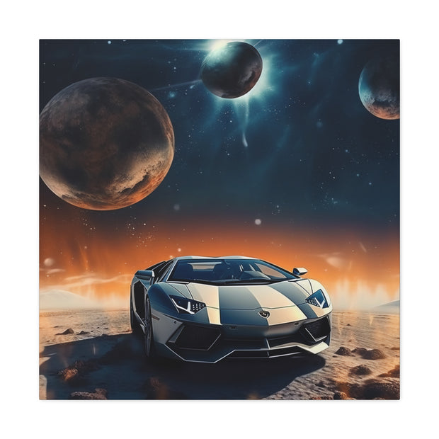 Lamborghini on the Moon Canvas Gallery Wraps