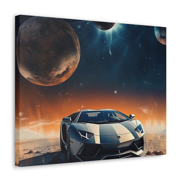 Lamborghini on the Moon Canvas Gallery Wraps