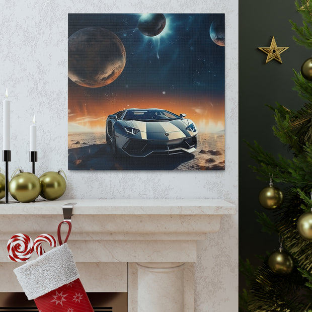 Lamborghini on the Moon Canvas Gallery Wraps