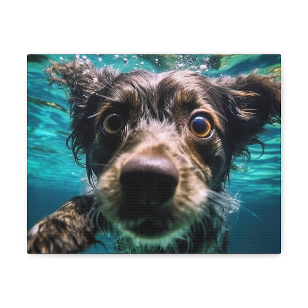 Terreir Dog face in Water Canvas Gallery Wraps