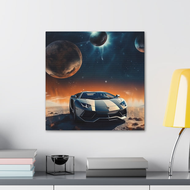 Lamborghini on the Moon Canvas Gallery Wraps