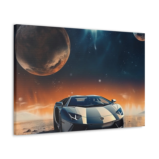 Lamborghini on the Moon Canvas Gallery Wraps