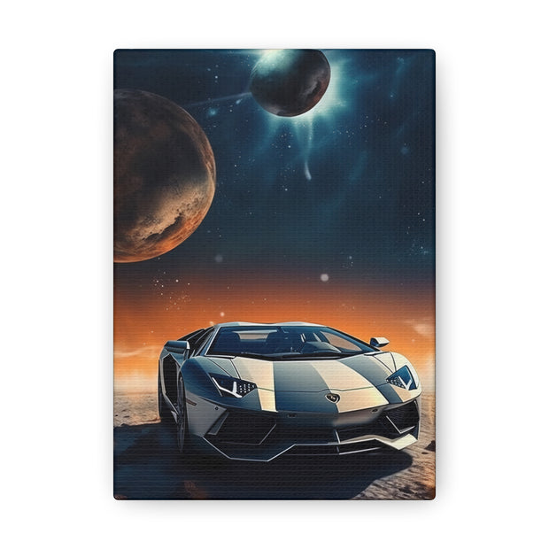 Lamborghini on the Moon Canvas Gallery Wraps