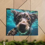 Terreir Dog face in Water Canvas Gallery Wraps