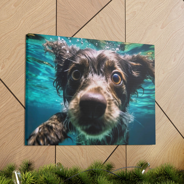 Terreir Dog face in Water Canvas Gallery Wraps