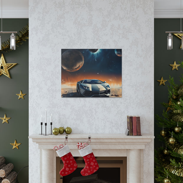 Lamborghini on the Moon Canvas Gallery Wraps