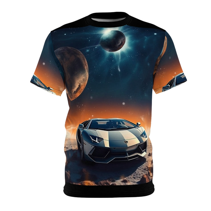 Lamborghini on the Moon Unisex Cut & Sew Tee (AOP)