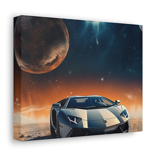 Lamborghini on the Moon Canvas Gallery Wraps