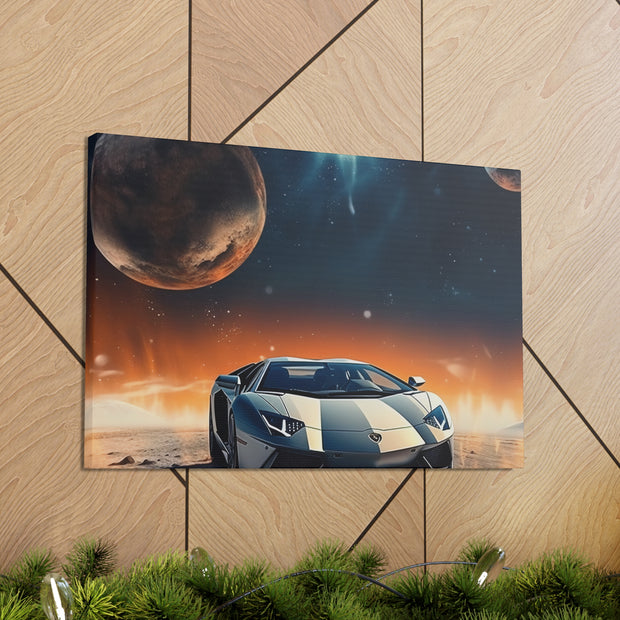 Lamborghini on the Moon Canvas Gallery Wraps